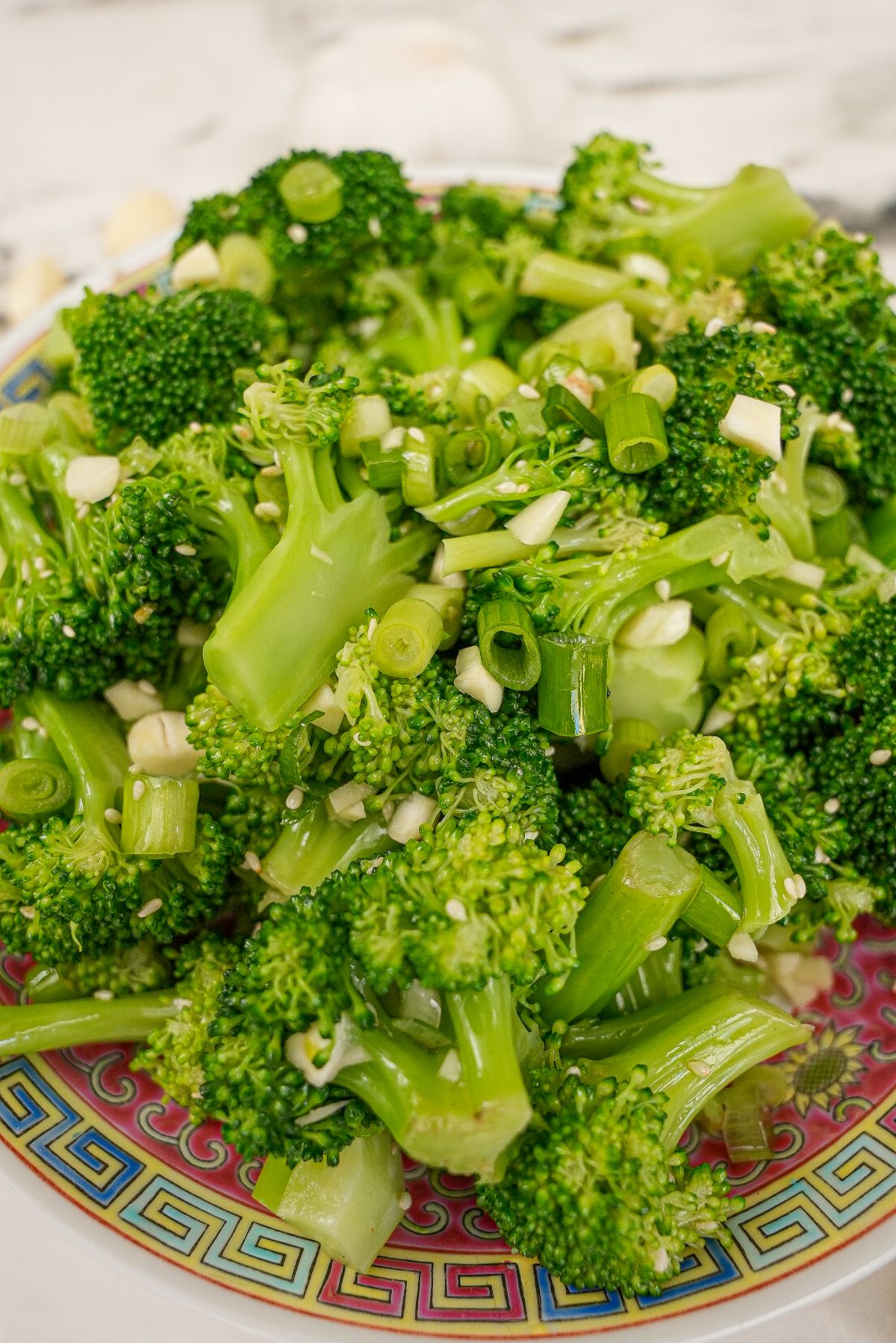 Korean Broccoli side dish in a bowl.