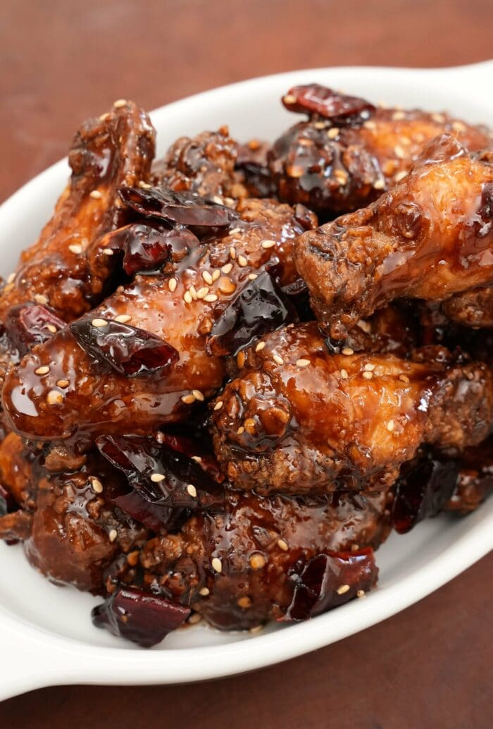 Sticky Soy Garlic Wings on a plate