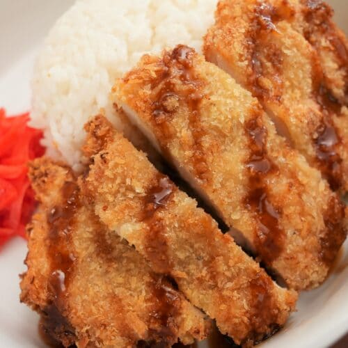 Air fryer chicken katsu on a plate