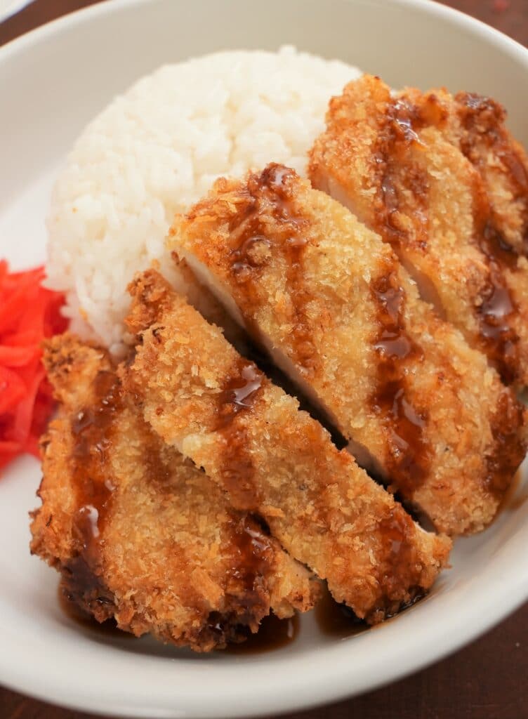 Air fryer chicken katsu on a plate