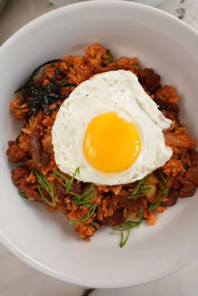 Kimchi Fried rice with an egg on top