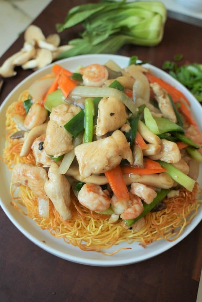 Hong Kong Chow Mein on a plate