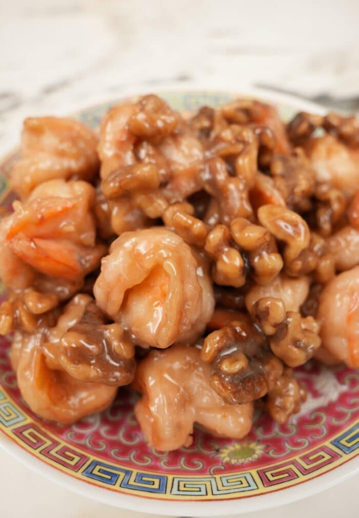 Honey walnut shrimp close up
