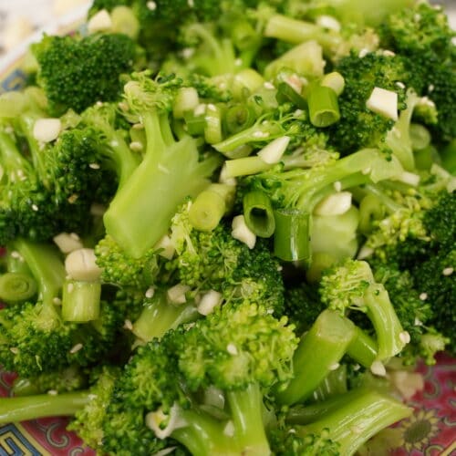Korean Broccoli Salad plated