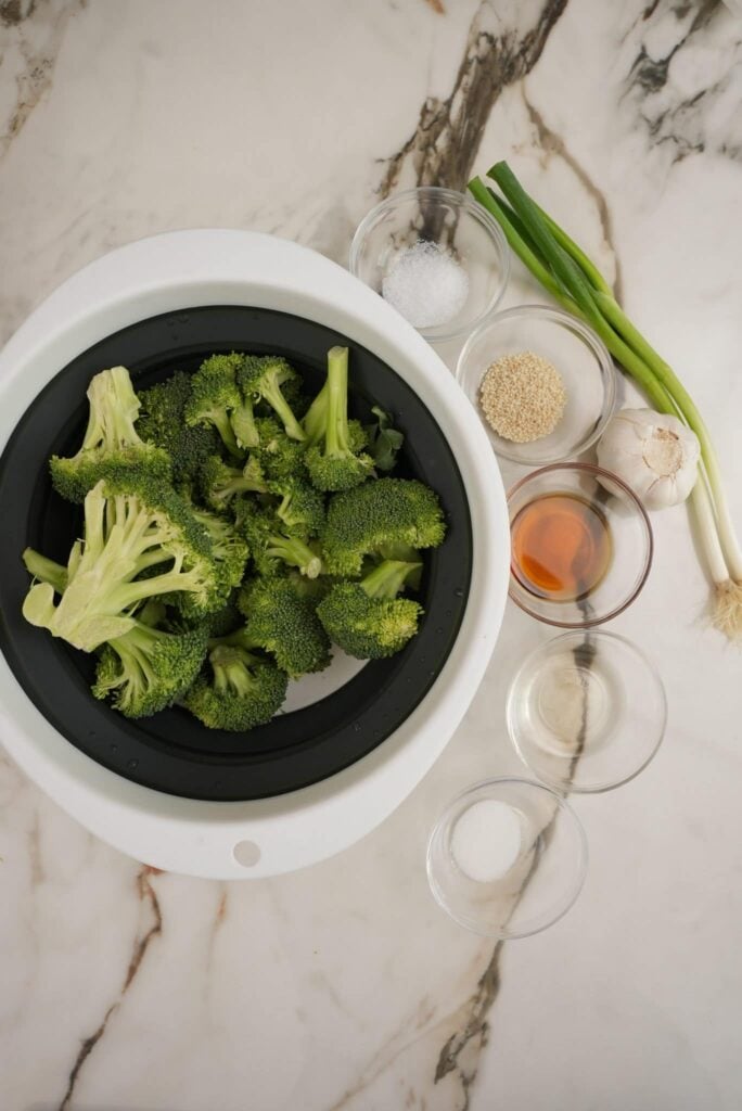 Raw Ingredients for Korean broccoli salad
