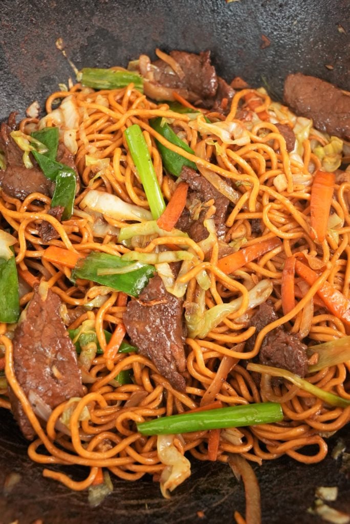 Beef Lo Mein in Wok