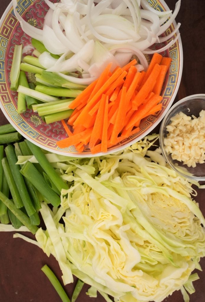 Beef Lo Mein Raw Ingredients