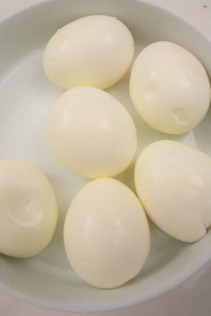 soft boiled eggs on a plate