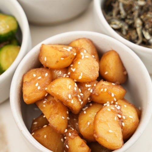 Korean Braised Potatoes in Bowl