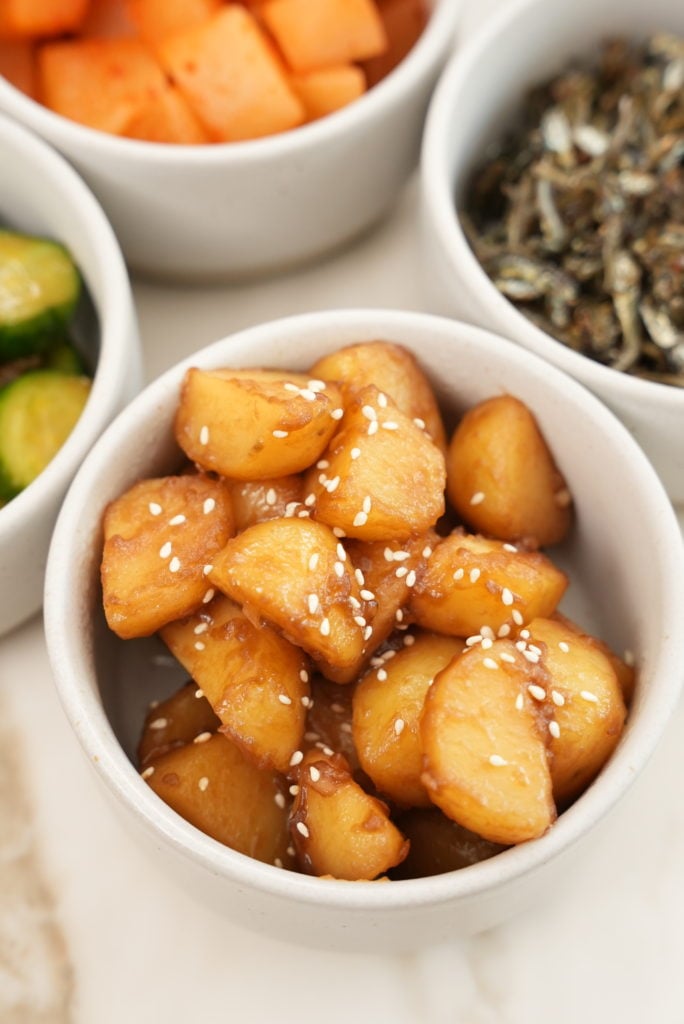 Korean Braised Potatoes in Bowl