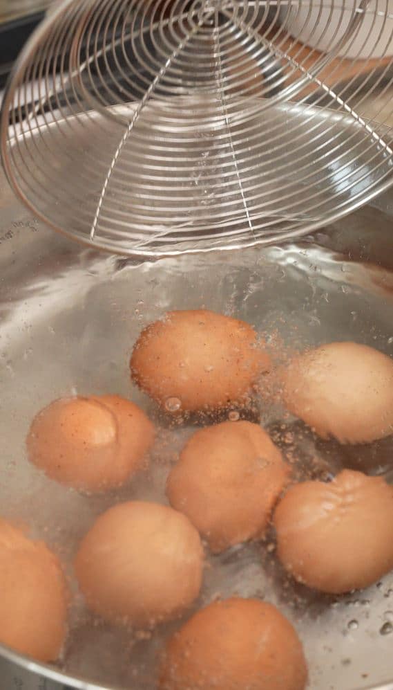 eggs in boiling water