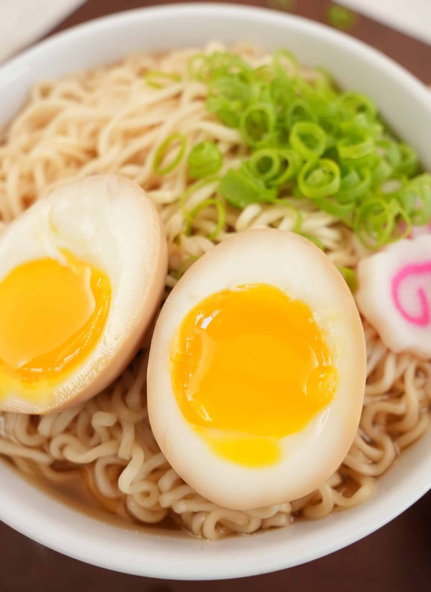 Ramen with ham and marinated egg