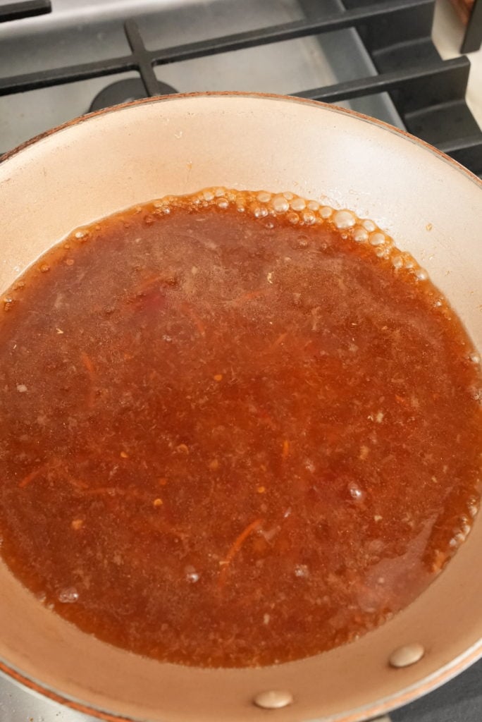 sweet thai chili sauce in a pan