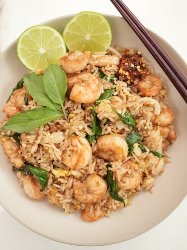 Thai Basil Fried Rice in bowl