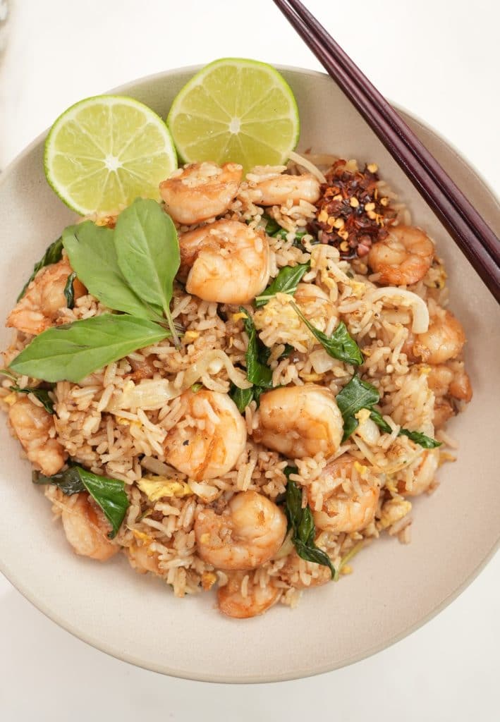 Thai Basil Fried Rice in bowl