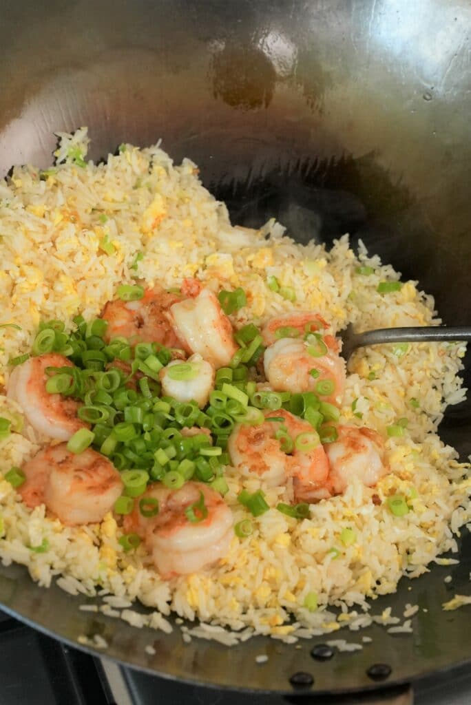 Din Tai Fung Fried Rice cooking in a wok