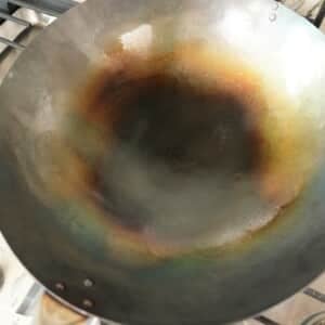 Seasoned Wok on a stove