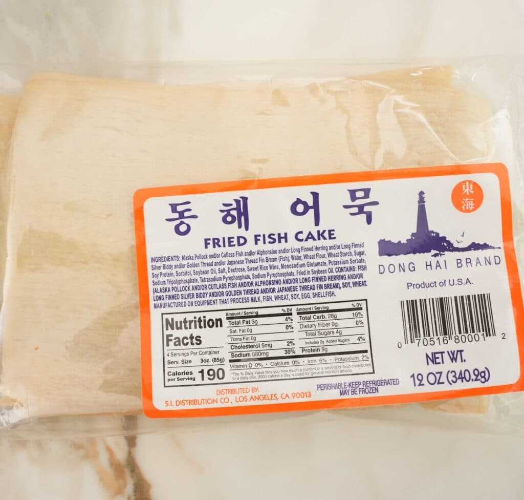 Korean Fried Fish Cake in packaging
