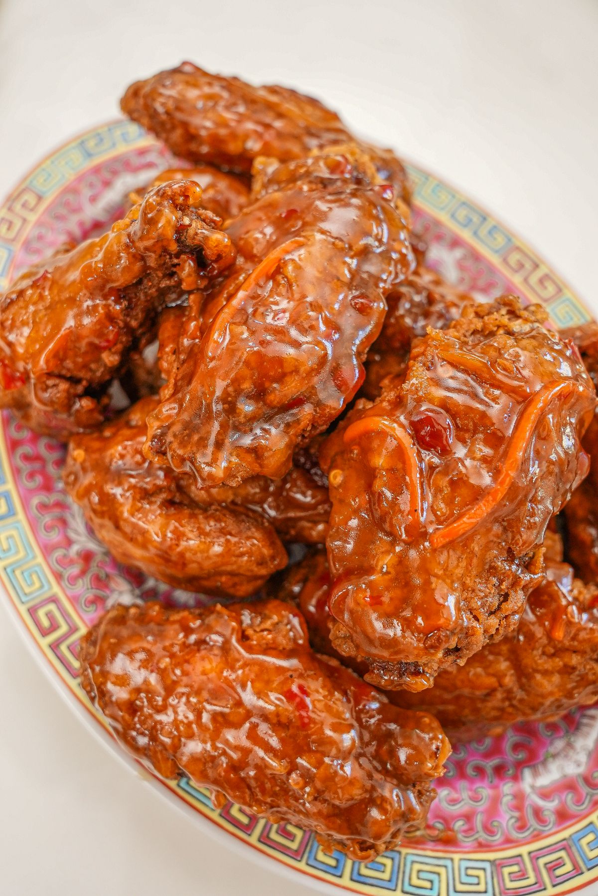 Thai Sweet Chili Chicken Wings on a plate.