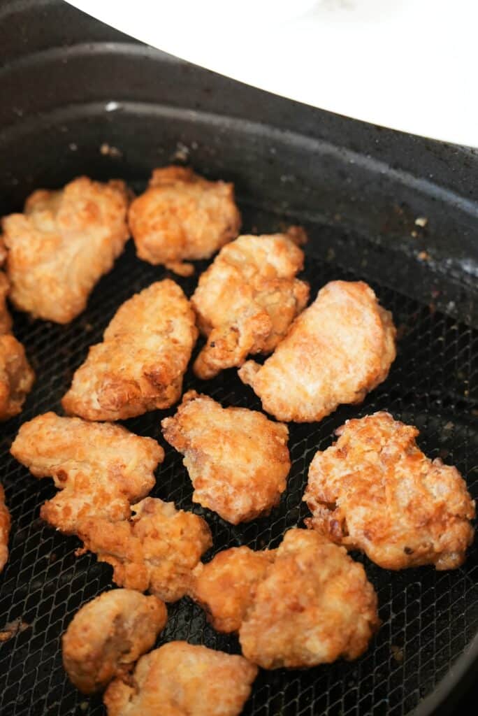 Chicken karaage in an air fryer