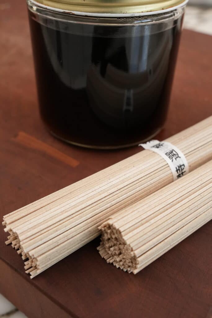 dried soba noodles with sauce