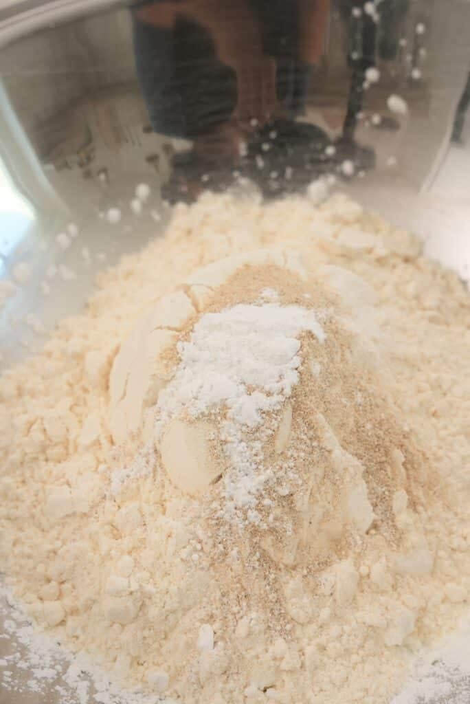 dry batter ingredients in a large bowl