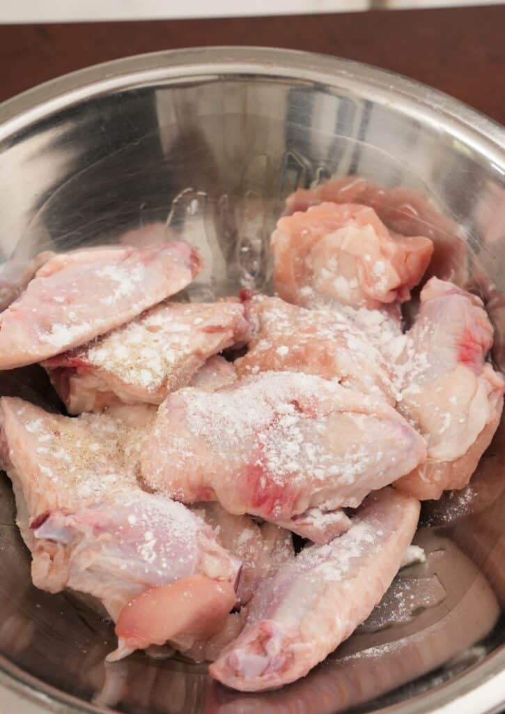 Marinated chicken wings with baking powder and seasonings