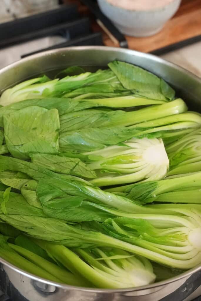 blanched bok choy