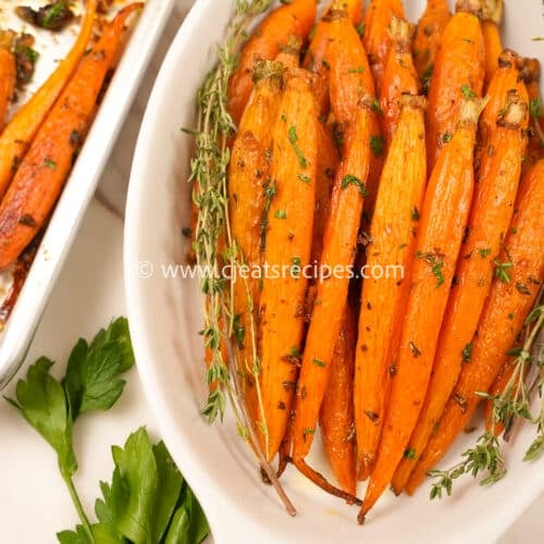 Honey Glazed Carrots in a dish