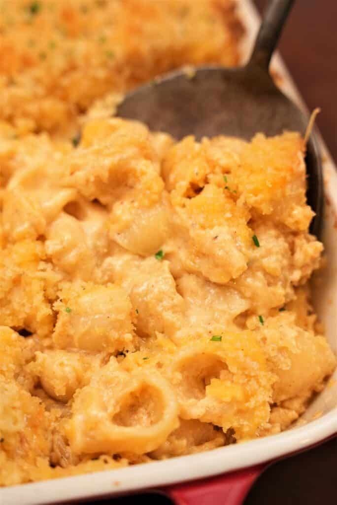 mac and cheese in baking dish