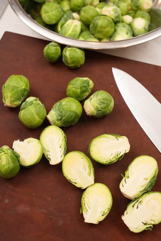 brussels sprouts cut in half