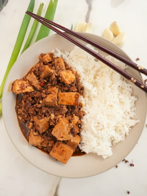mapo tofu on a plate