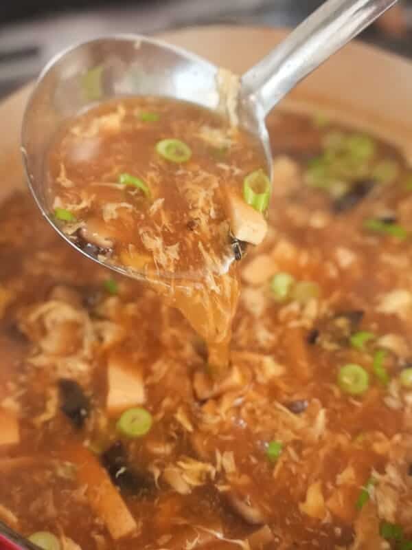 hot and sour soup in a pot