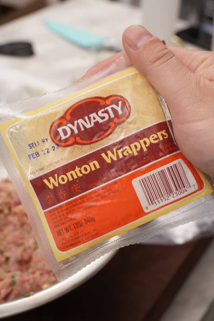 wonton wrappers in packaging