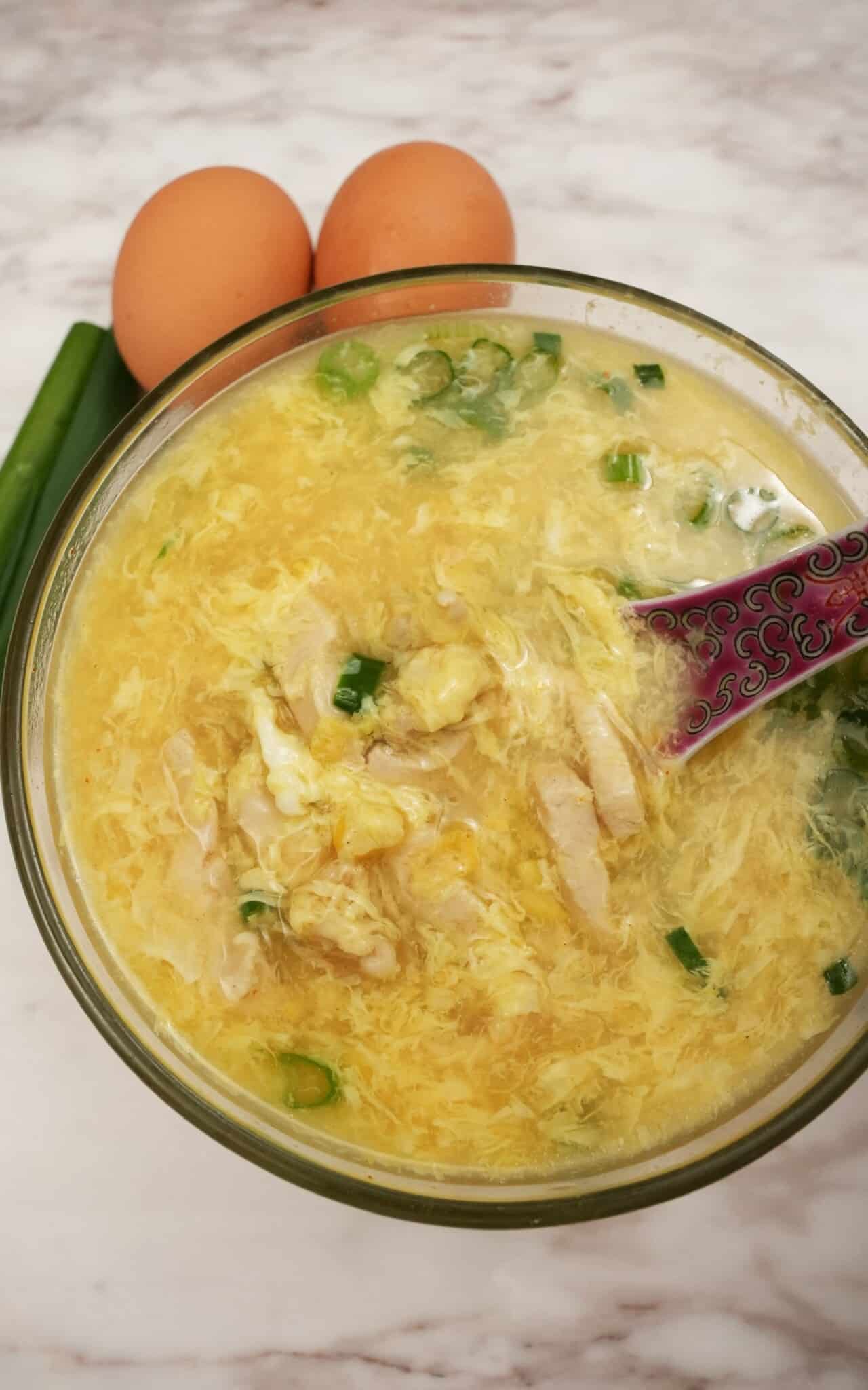 Chicken Corn Egg Drop Soup - CJ Eats Recipes