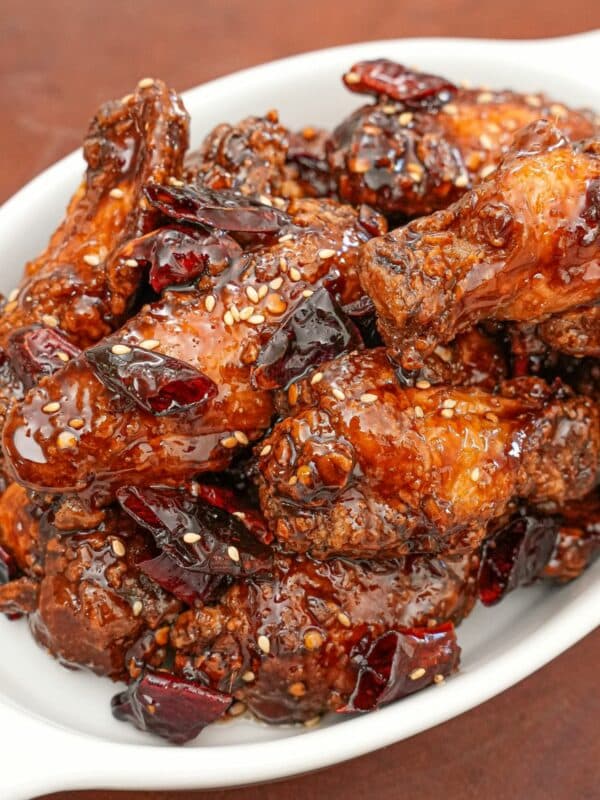 A tray of authentic and crispy Korean Soy Garlic Wings.