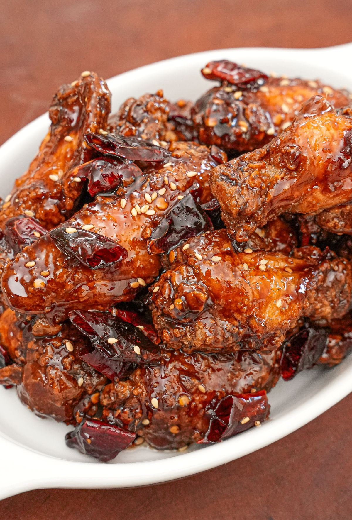 A tray of authentic and crispy Korean Soy Garlic Wings.
