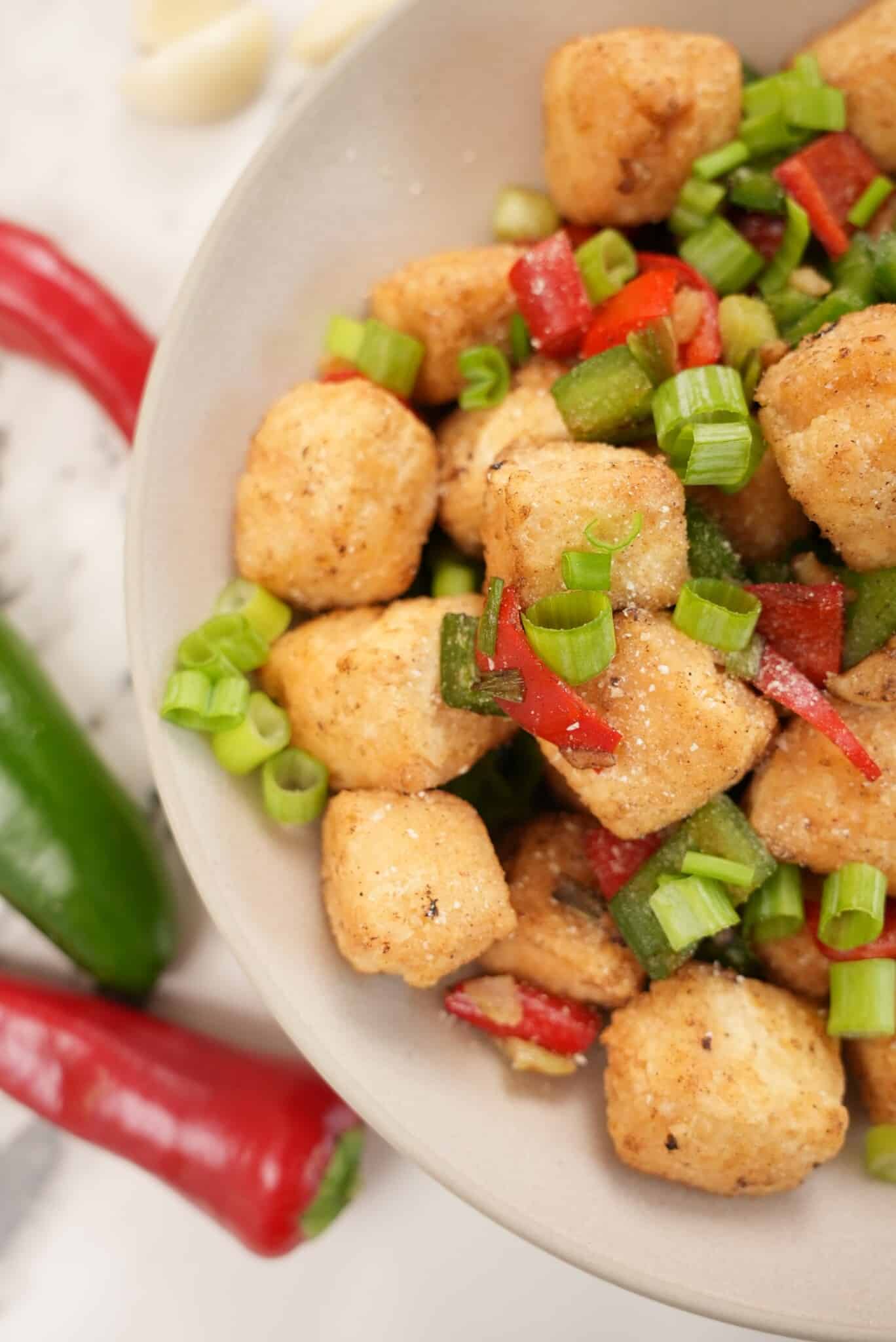 Crispy Salt and Pepper Tofu - The Foodie Takes Flight