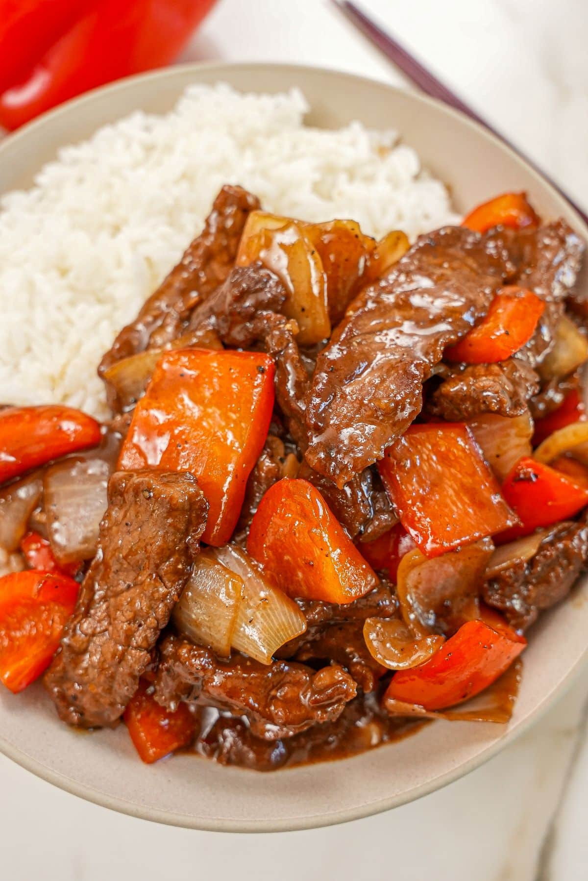 Chinese Black Pepper Beef — finished dish