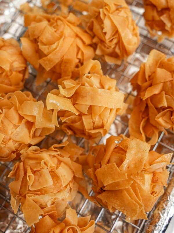 Crispy Dim Sum Fried Shrimp Balls on a wire rack