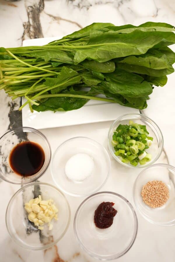 15 Minute Spicy Korean Spinach Side Dish (VIDEO) - CJ Eats Recipes