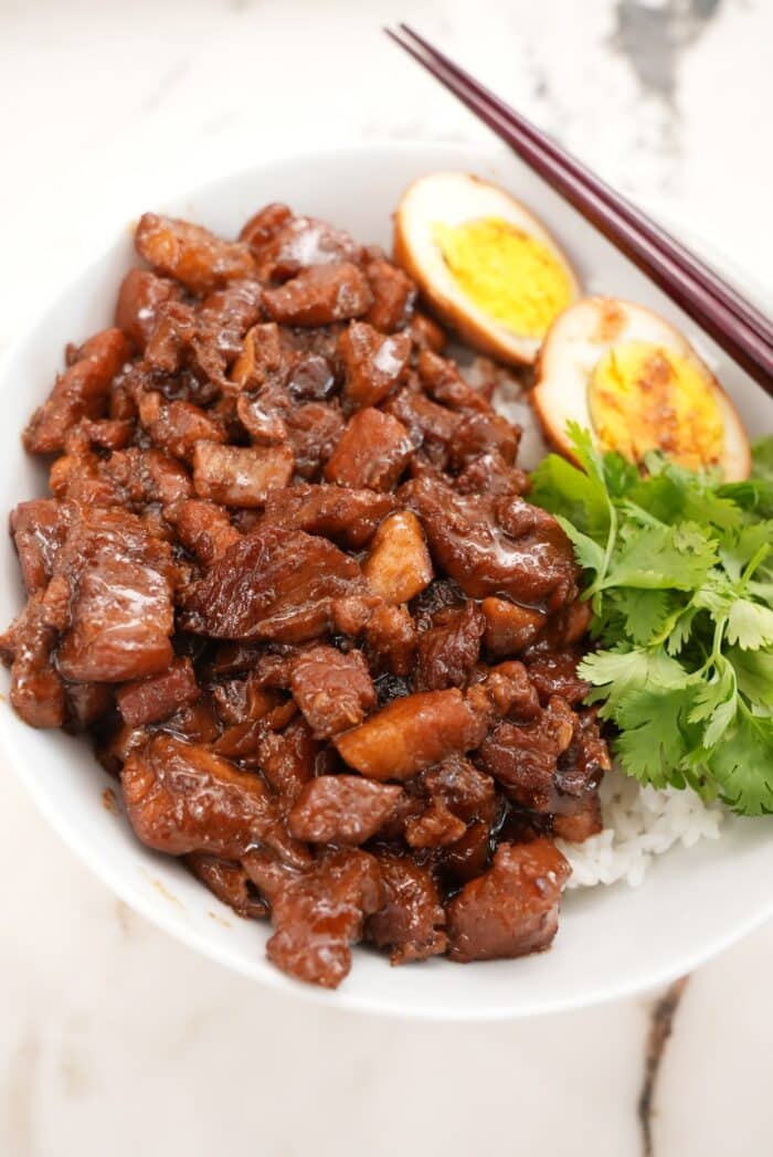 Lu Rou Fan (Taiwanese Braised Pork Rice) - EASY! - CJ Eats Recipes