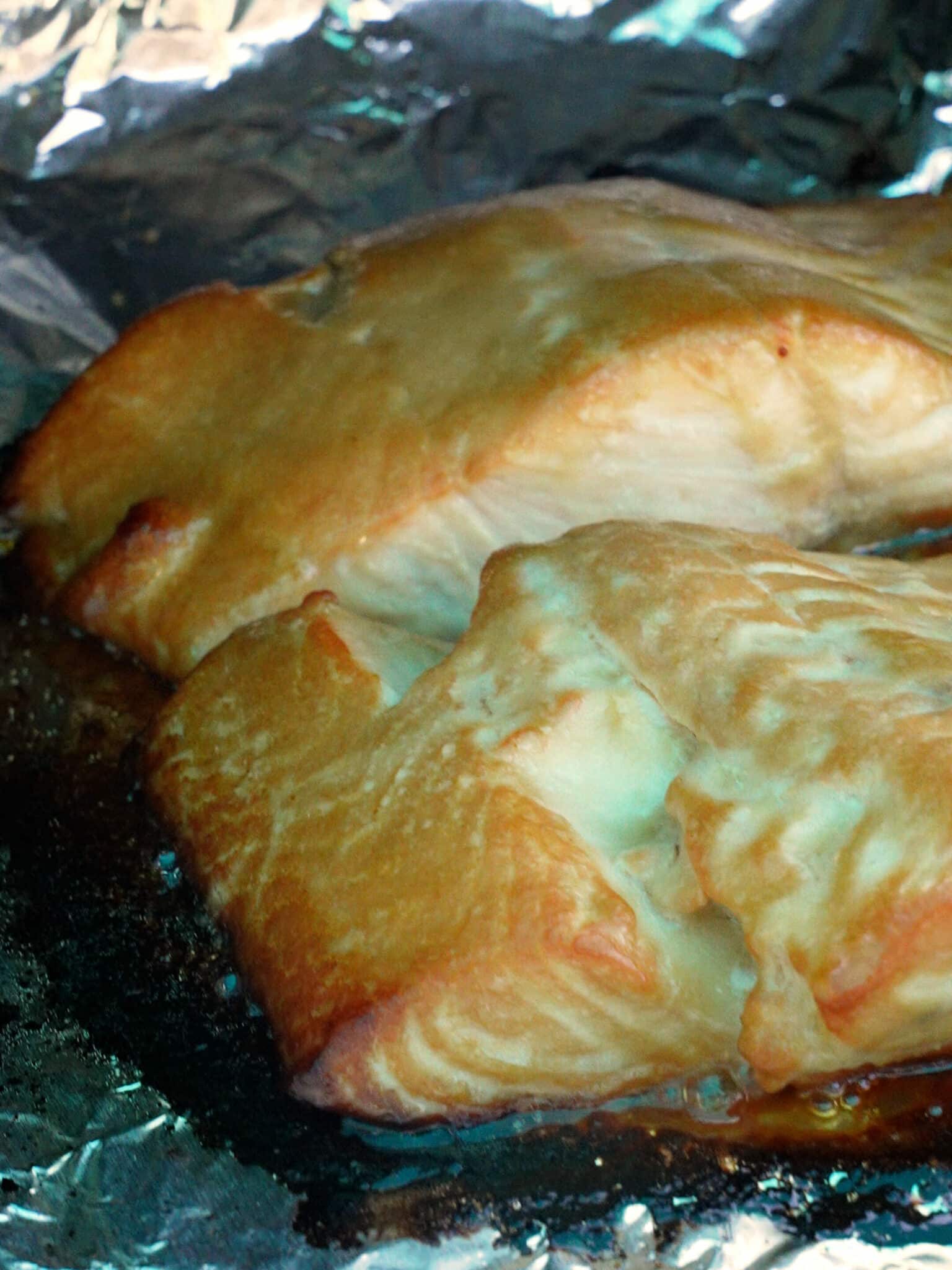 Miso Glazed Salmon baked in the oven.