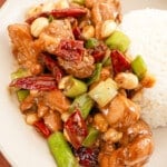 Kung Pao Chicken on a plate.