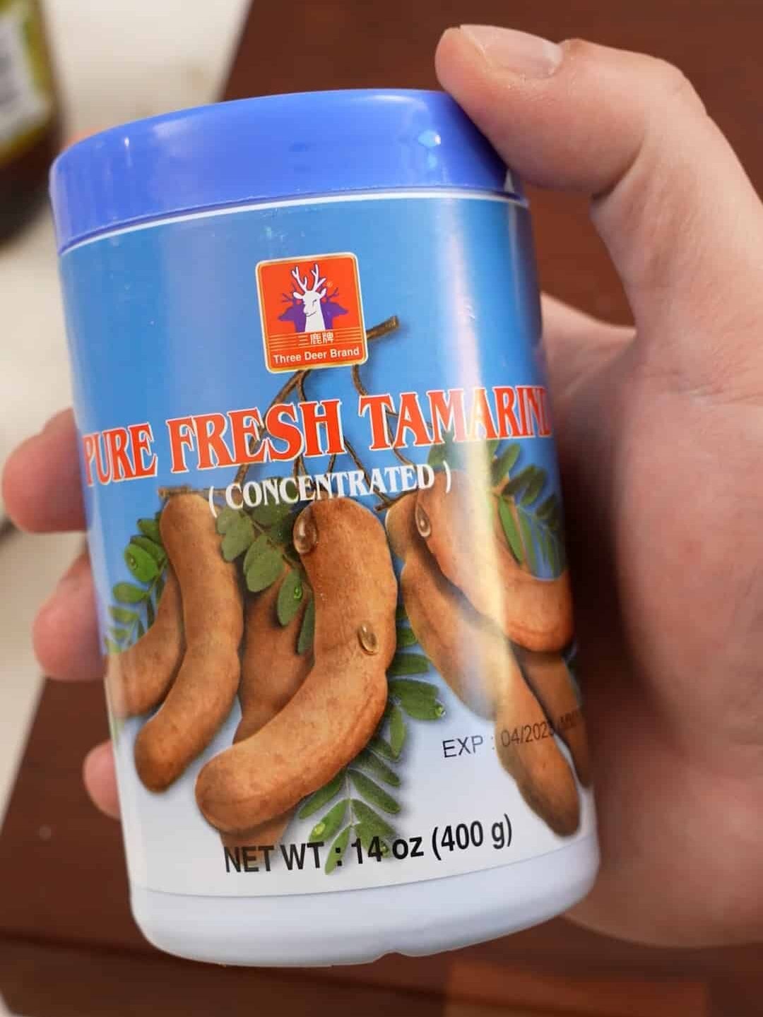 Tamarind concentrate in a jar for Pad Thai.