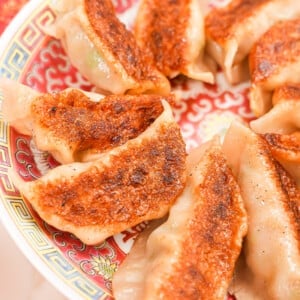 Pork Dumplings on a plate.