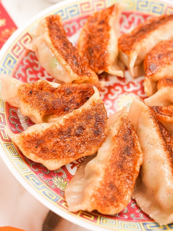 Pork Dumplings on a plate.