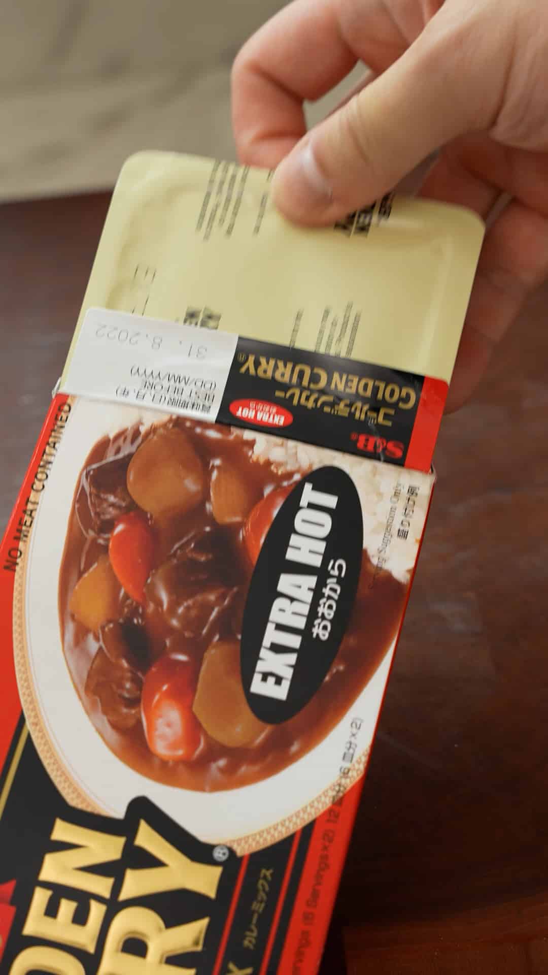 Japanese curry cube packaging.