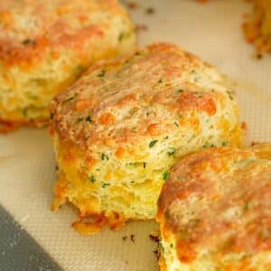Red Lobster Copycat Cheddar Biscuits on a baking tray.