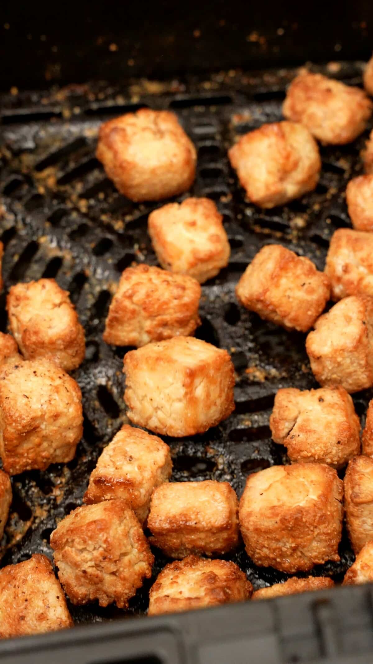 Crispy air fryer tofu cooked in the air fryer